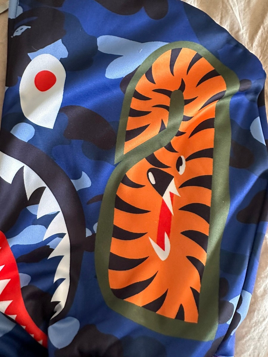 BAPE WGM Shark full zip hoodie Blue Camo A Bathing Ape Paris St