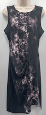 Guess Women's Sleeveless Scoop Neck Raw Hem Water Colored Dress Size Large