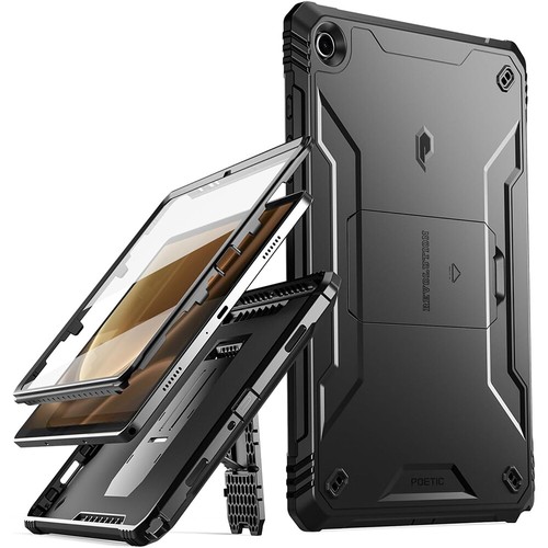 For Galaxy Tab A9 Plus A9 A8 Case,Poetic Kickstand Built-in-Screen Cover Black - Afbeelding 1 van 12