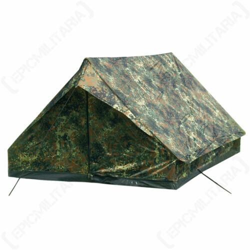 Two Person Tent - Flecktarn Camouflage Camping Festival Hiking Backpacking Light - Afbeelding 1 van 2