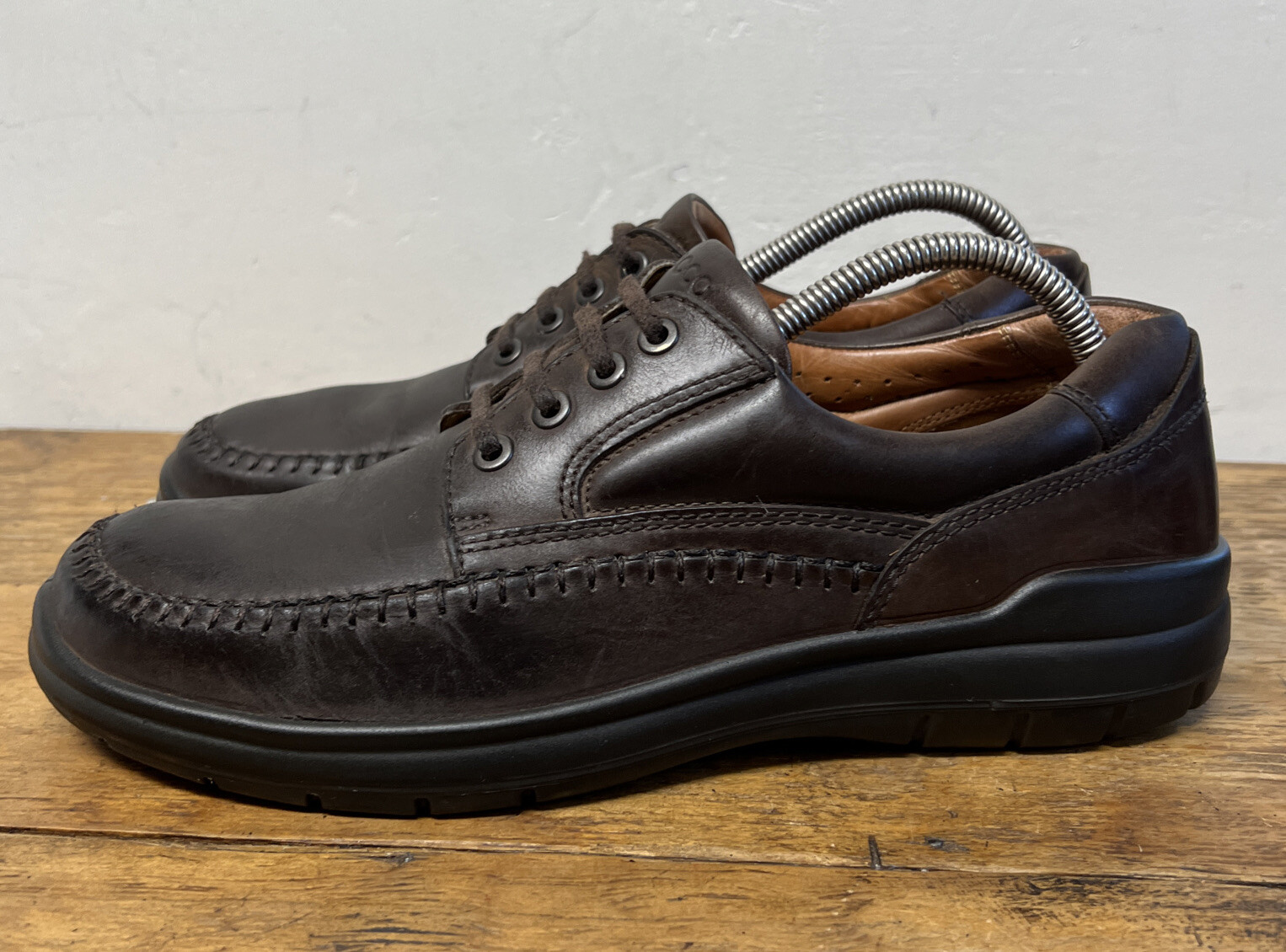Brown Leather Casual Oxfords Shoes 