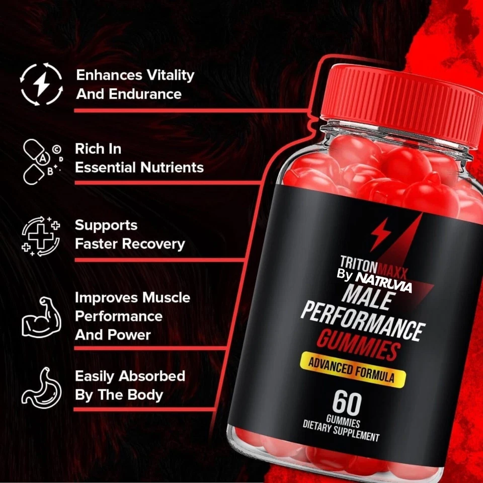 Gomitas Triton Maxx para hombres fórmula de fuerza máxima suplemento vitamínico 60 gomitas Foto 4 de 4