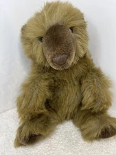 Vintage Animal Fair Brown Teddy Bear Long Hair 12 Inch Stuffed Toy Plush