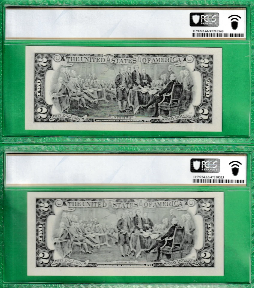 $2 Federal Reserve Notes MATCHING Serial Numbers 2013-1347 - Image 2 of 2