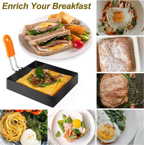 2 Stück Ei Pfannkuchen Form Eier Ringe Edelstahl Grillplatte Braten Ei Kochen Werkzeuge - Bild 5 von 9