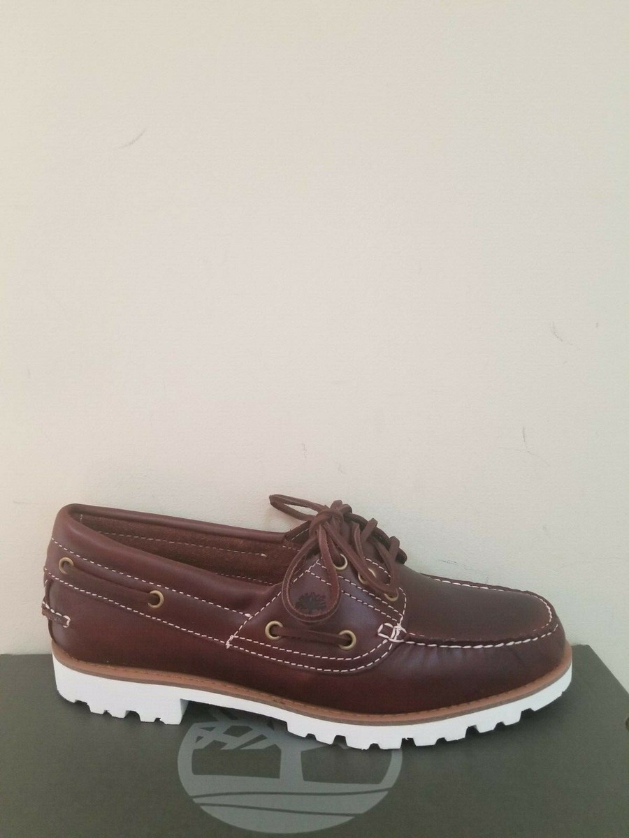 78▢Timberland NOREEN HANDSEWN UT0115-4 Women's Noreen 3-Eye Lug Handsewn Boat Shoes - Beige