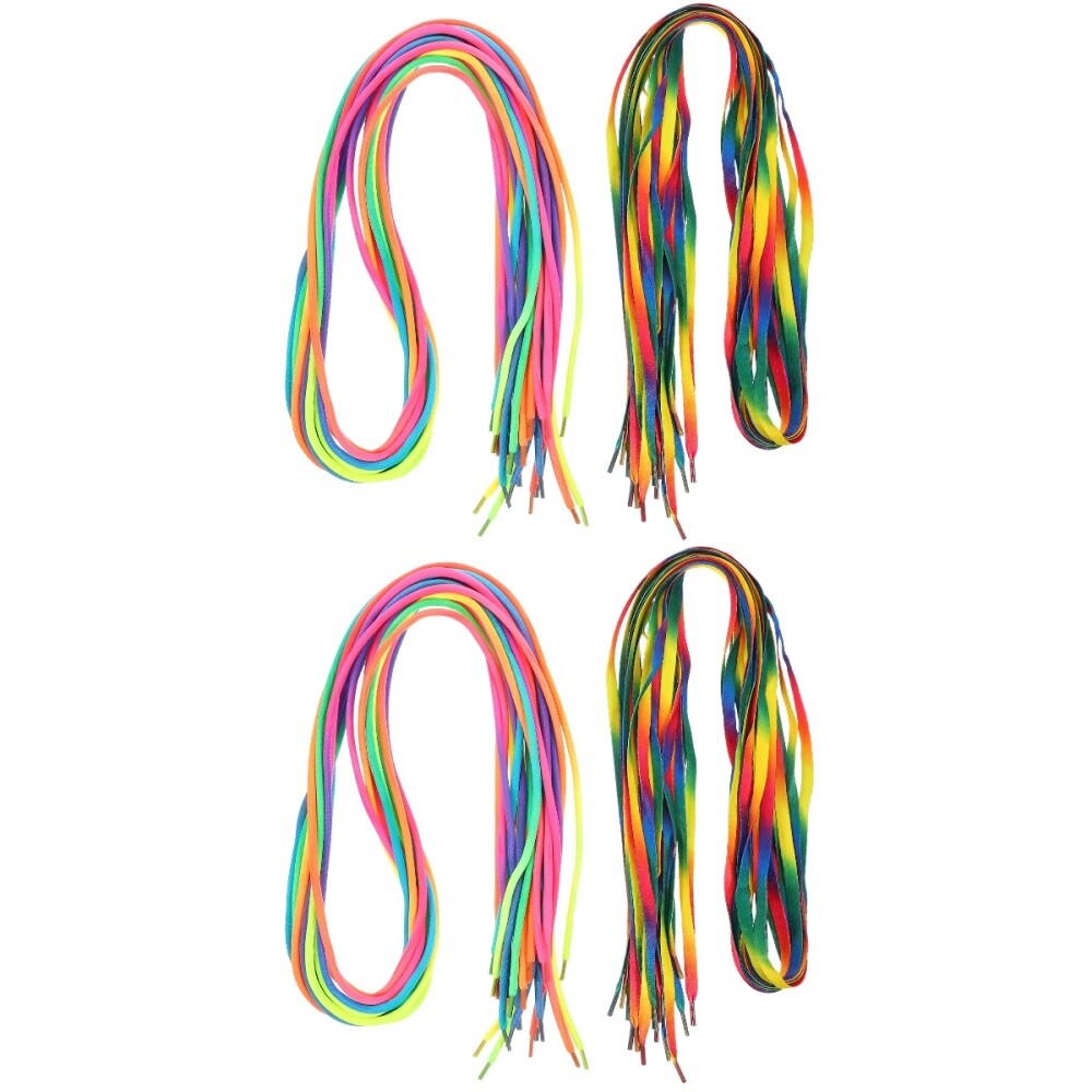 APL Confezione 2 Lacci Per Scarpe In Pizzo Bambino Sneakers Colorati Sfumati Per Rotondi