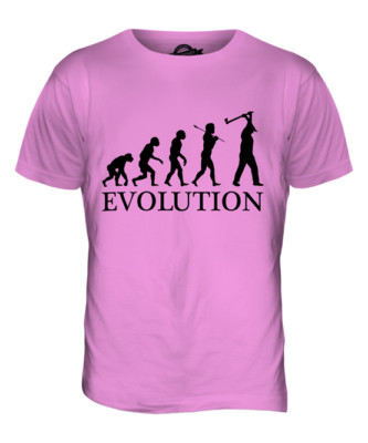 WOOD CHOPPING EVOLUTION MENS T-SHIRT TEE TOP GIFT LUMBERJACK BURNER