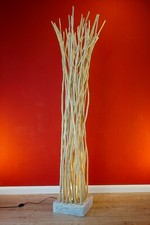 Lampe Sur Pied En Bois 210CM Rustique Nature LED En Bois Flotté