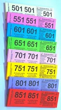 500 Garderobenmarken / Abreißmarken / Garderobenscheine 3tlg Nr. 501-999