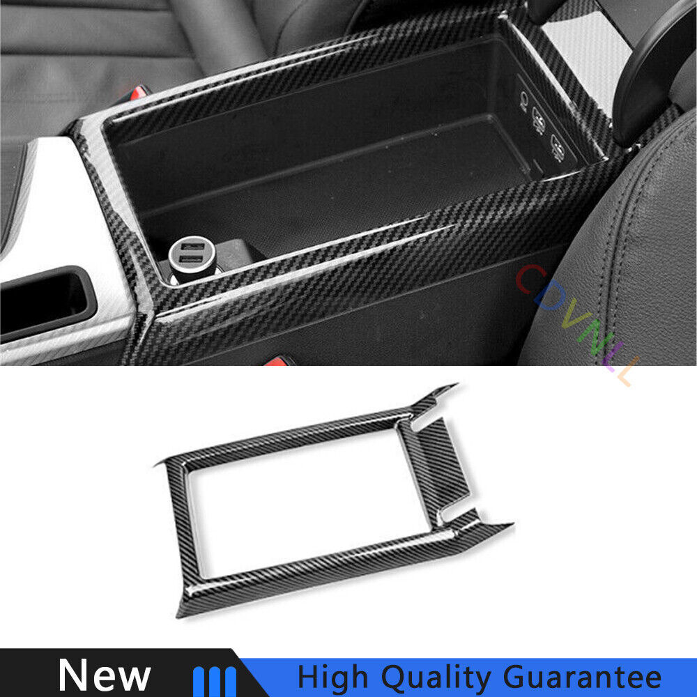 For Audi A4 A5 2017-2021 Carbon Fiber Middle Console Storage Box Frame Trim 1PCS