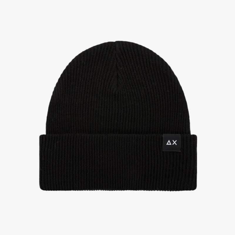 Шапка унисекс Sun68 Черная C44103 Вязаная шапка однотонная в стиле фанк AI24