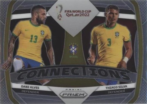 panini prizm Qatar gold Thiago 01/10 サイン 2022 Panini World Cup Stickers Qatar Thiago Silva Gold Border BRA9