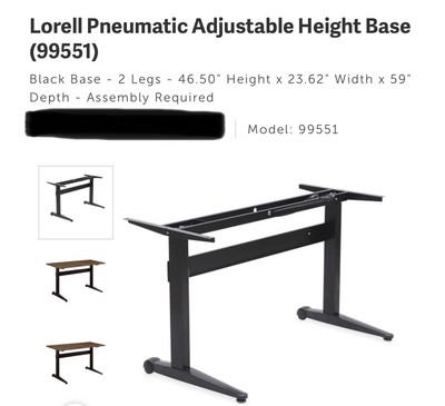 Lorell Pneumatic Adjustable Height Base LLR99551