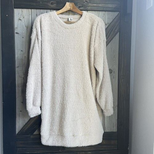 Asos faux fur light tan tunic sweater 