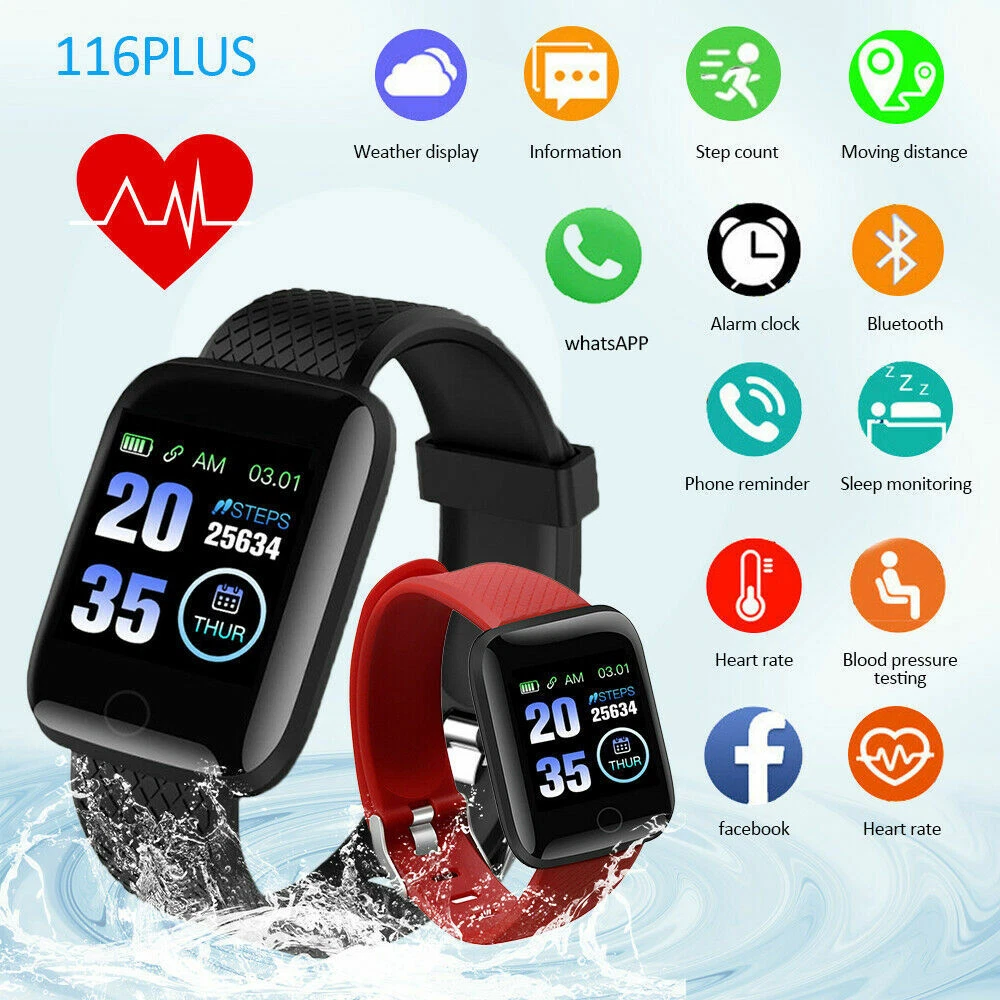 Waterproof Sport Smart Watch Bracelet Heart Rate Blood Pressure Fitness Tracker