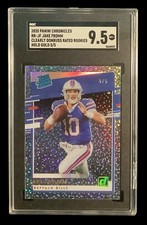 2020 donruss chronic #JF jake fromm rc; optic gold /5 holo rookie prizm SGC 9.5