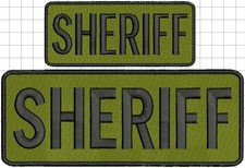 sheriff embroidery patches 3x8 and 2x5 hook on back