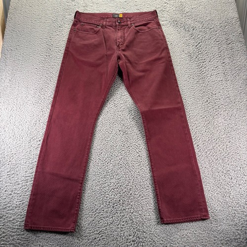 J Crew Chino Pants Mens 33x32 Burgundy Cotton 770 Straight Fit Corduroy - 第 1/10 張圖片