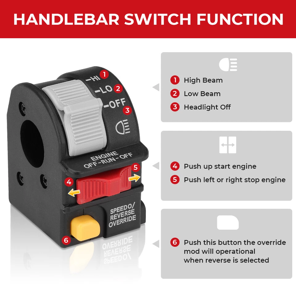 Interruptor de luz/matar/parada de haz alto/bajo del faro del manillar izquierdo 4010592 para Polaris Foto 4 de 4