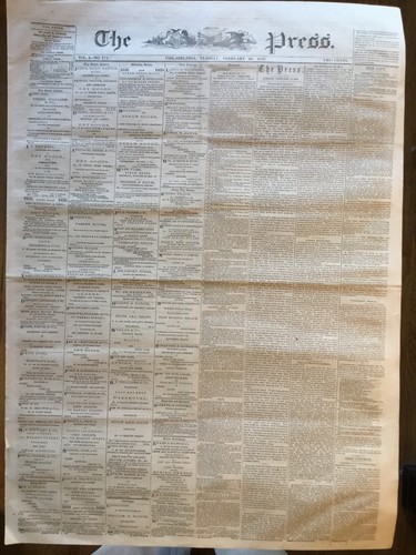 The Press (Phila) 1859 Pike's Peak Gold Mines. Free Banking Law. Mount Vernon