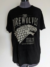 Game of Thrones Mens Tshirt House Stark of Winterfell The Direwolves the North M