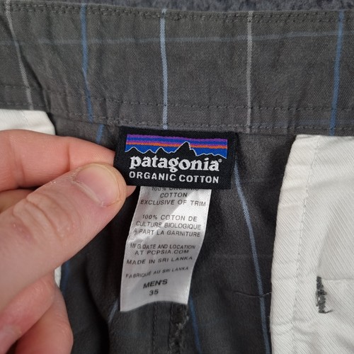Pantalones Cortos PATAGONIA Para Hombre W35 Gris Cuadros Todo Uso Carga 100% Algodón Sarga - Imagen 12 de 15