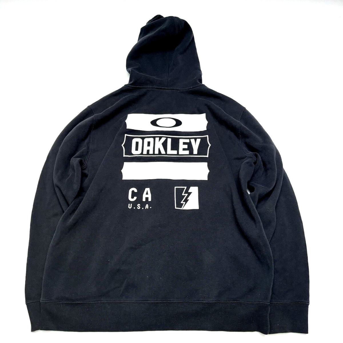 OAKLEY Men's XL Black Full Zip Hoodie Jacket California USA OAKLEY Men's XL Black Full Zip Hoodie Jacket California USA