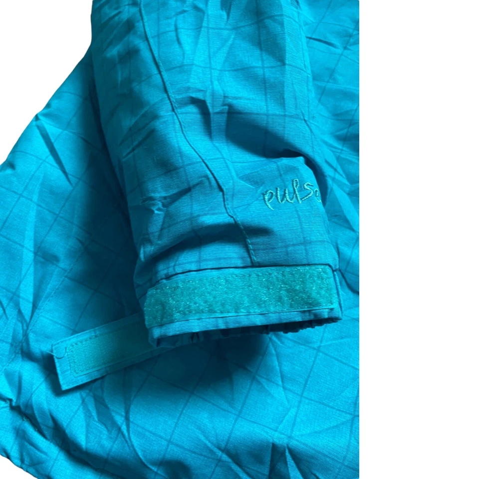 Pulse 女式 L Aqua 蓝色滑雪夹克防水隔热连帽雪地派克大衣全新无标签 — 第 4/4 张图片