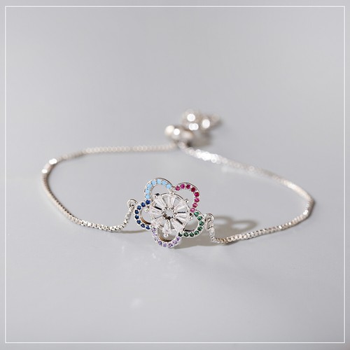 Trendy Flower Bracelets for Women Charm Zircon Party Friendship Jewelry Gift - Picture 11 of 16