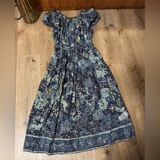Ulla Johnson Abigail Puff Sleeve Cotton Blend Dress In Portofino Size 6