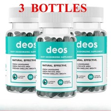 3 Bottles DEOS Internal Deodorant Supplement   Full Body Deodorizer 30 Capsules 