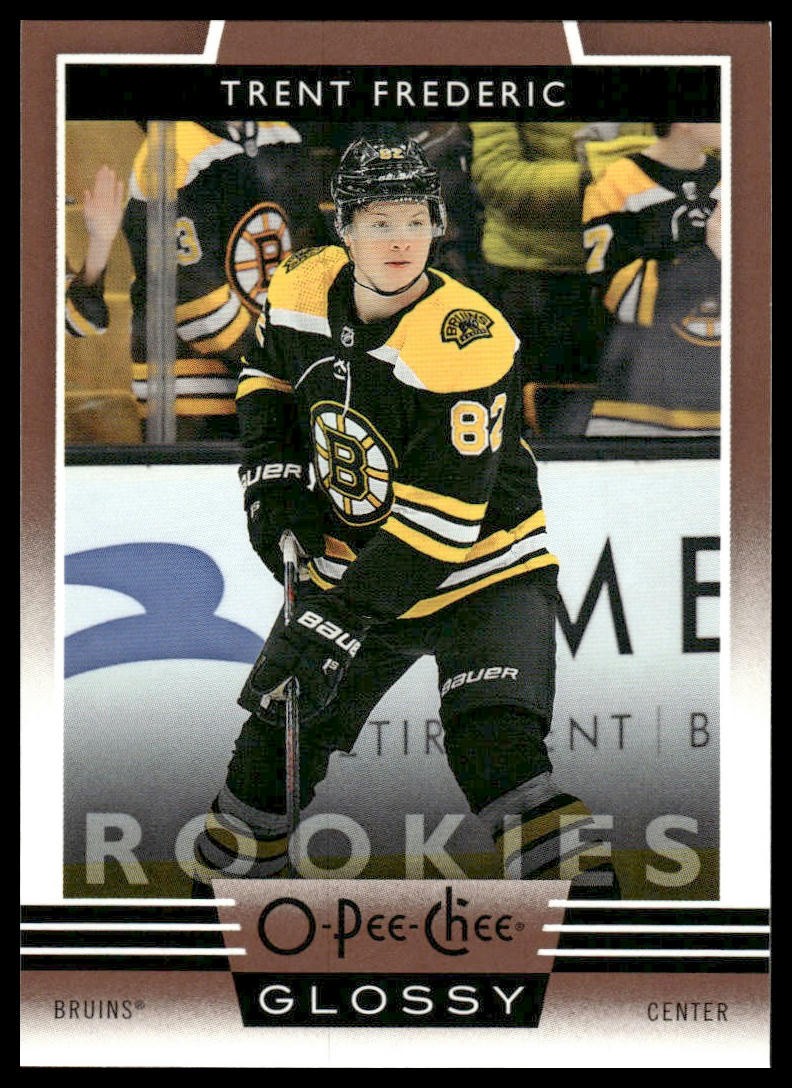 Trent Frederic 2019-20 Upper Deck #R-9 O-Pee-Chee Glossy Rookies Copper Bruins