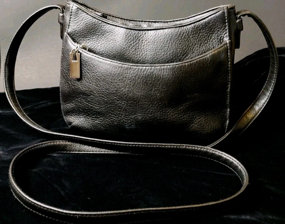 Сумочка через плечо St. John's Bay 90-е Y2k маленькая черная шагреневая кожа винтажный брелок - Изображение 3 из 4