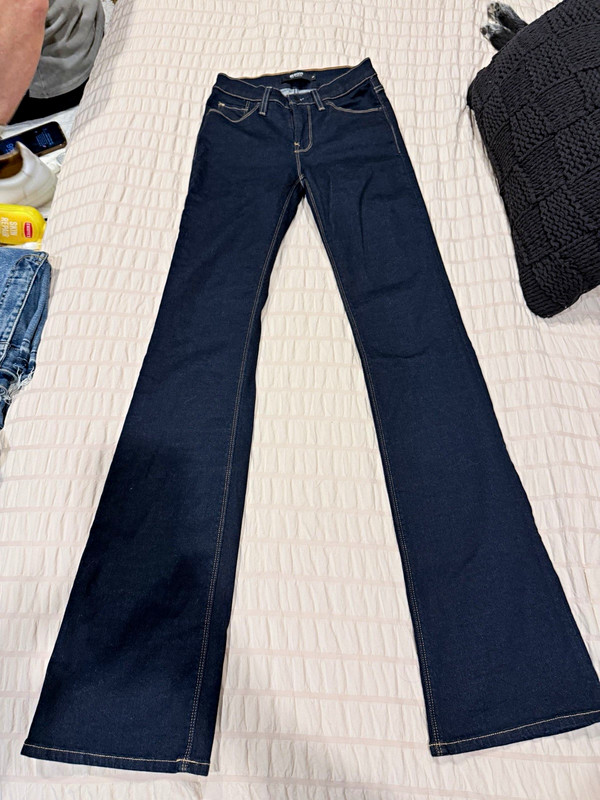Hudson Women's Bootcut Jeans Dark Wash Blue Denim 5-Pocket Zip Logo Size 25
