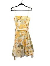 Vintage B Smart Floral Y2K Party Dress Satin Tie Back Made In USA 13/14
