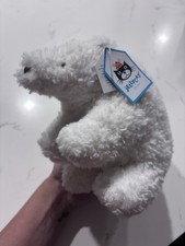 RARE NWT Authentic Retired Jellycat Small Wistful Polar Bear WSTS3PB Plush HTF