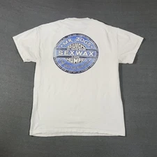 MR. ZOGS SEX WAX Hibiscus Logo Licensed Surfing T-Shirt Mens Medium  White Y2K