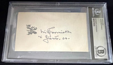 Moose McCormick (d.1962) signed 3x5 index autograph baseball TOUGH auto BAS T206