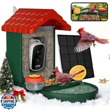 VISIOGEAR 2-in-1 Smart Wild Bird Feeder and Bath with 4K HD Camer