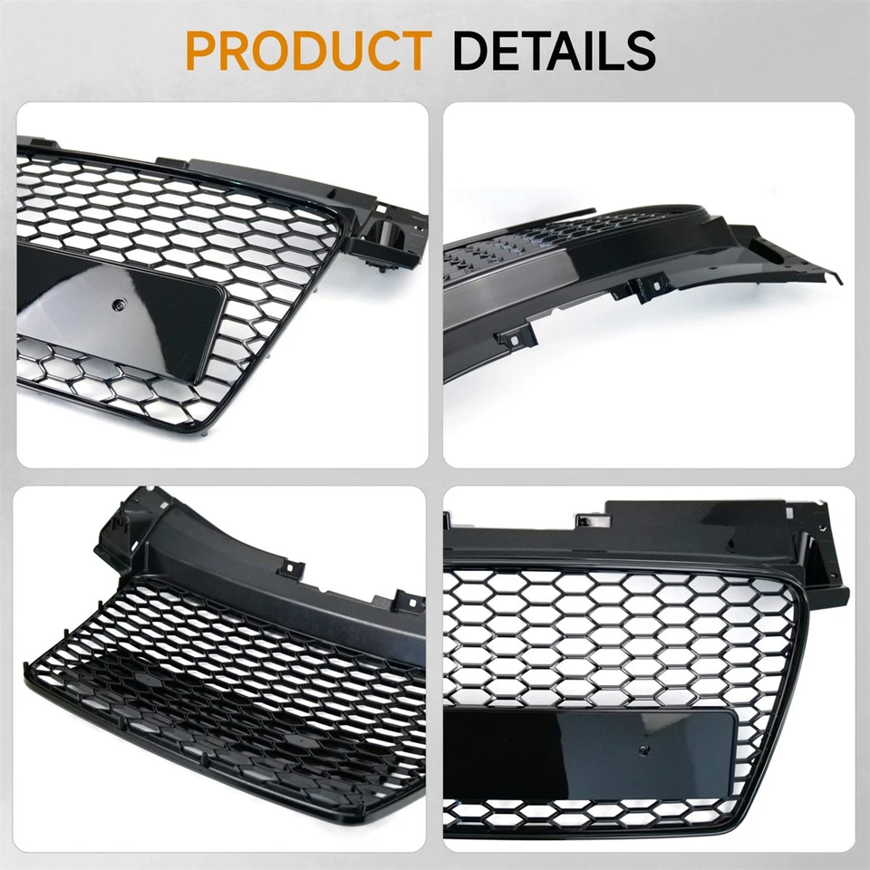 8J0853651A Front Bumper Radiator Grille For Audi TT TTS MK2 2007-2014 Black — 第 4/4 张图片