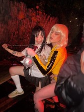 Yellow PVC Look 2 Piece Halloween Fancy Dress S Kill Bill The Bride