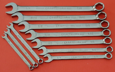#ad NEW Craftsman OVERDRIVE 10 Piece SAE Combination Wrench Set 1 4quot; to 3 4quot; $54.83