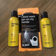 2x NEW b.tan Tanned AF Darkest 1 Hour Bronzing Mist - Spray, Get Dark, Glow 7 oz