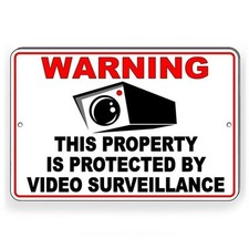 Metal Sign Warning 24 Hour Video Surveillance Camera CCTV Protected Security
