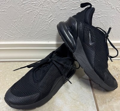 Rare Nike Air Max 270 Kids Triple Black Shoes Sneakers AO2372-006 Boys Size 3Y