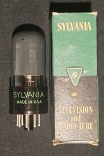 SYLVANIA 6V6 GT TUBE 1954 CHROME TOPPED FOIL SMOKED GLASS NIB MINT