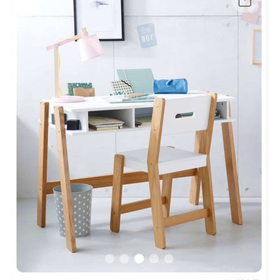 Vertbaudet ARCHITEKT JUNIOR Kinderschreibtisch Holz Weiß/Natur 100x55cm