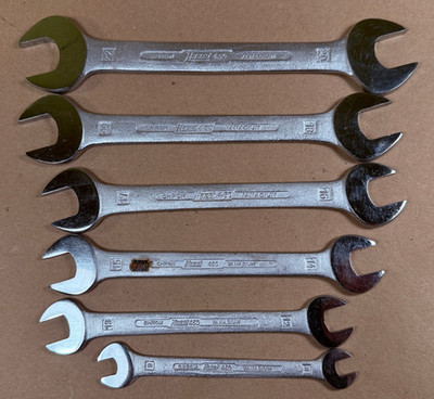 NOS Vintage Hazet 450 Metric Open End Wrench Set - Chrome Vanadium Little ''a''