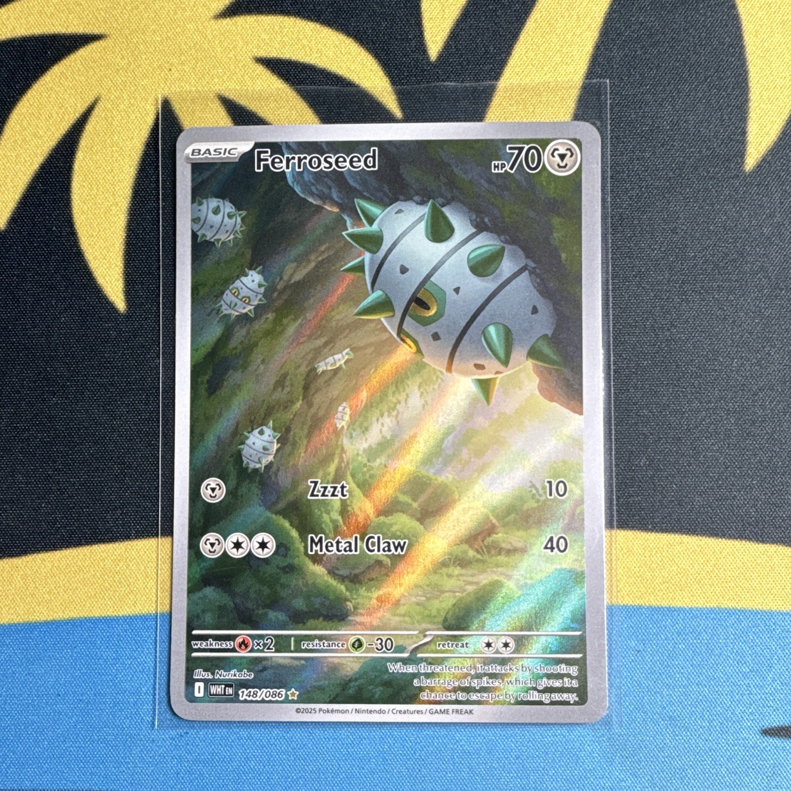 Pokemon Ferroseed 148/086 WHT White Flare Illustration Rare Pokemon Card TCG NM